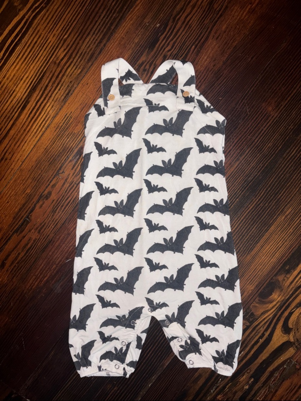 Kate Quinn Baby Bat Print Romper 12-18 Months Soft Bamboo Fabric